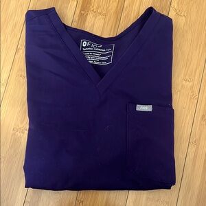 FIGS Catarina One-Pocket Scrub Top. PURPLE JAM